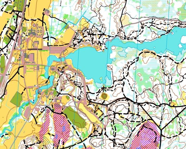 Mycket olika stigar och leder i labyrinten vid Högbo bruk