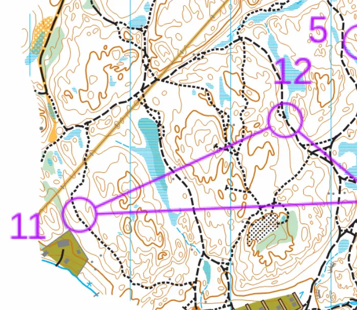 Karta från Svenska Cupen 2023 i området strax söder om Rudan