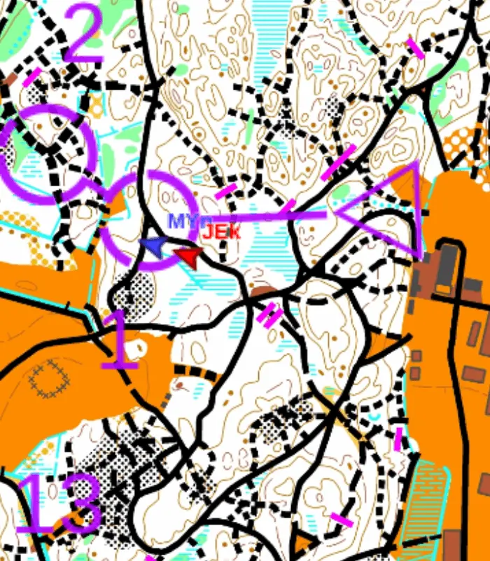 Tidigare MTBO karta vid Rudan
